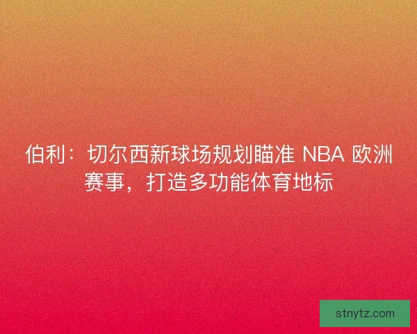 伯利：切尔西新球场规划瞄准 NBA 欧洲赛事，打造多功能体育地标