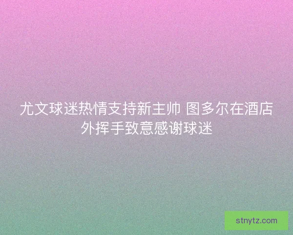 尤文球迷热情支持新主帅 图多尔在酒店外挥手致意感谢球迷