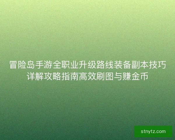 冒险岛手游全职业升级路线装备副本技巧详解攻略指南高效刷图与赚金币 冒险岛手游全职业升级路线装备副本技巧详解攻略指南高效刷图与赚金币