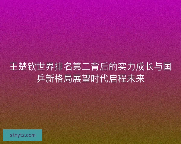 王楚钦世界排名第二背后的实力成长与国乒新格局展望时代启程未来 王楚钦世界排名第二背后的实力成长与国乒新格局展望时代启程未来