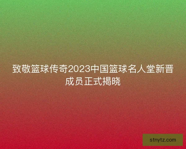 致敬篮球传奇2023中国篮球名人堂新晋成员正式揭晓